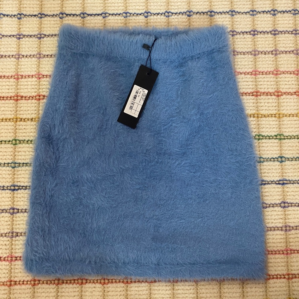 MOTEL ROCKS FUZZY BLUE MINI SKIRT